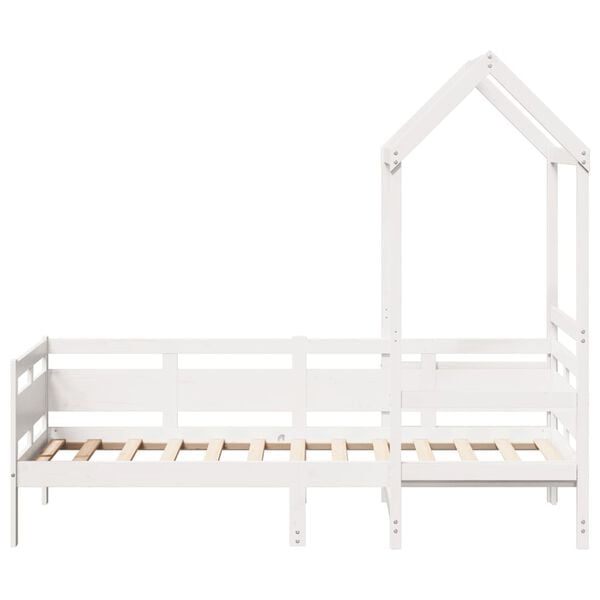 vidaXL Lit de jour avec toit sans matelas blanc 80x200 cm bois massif