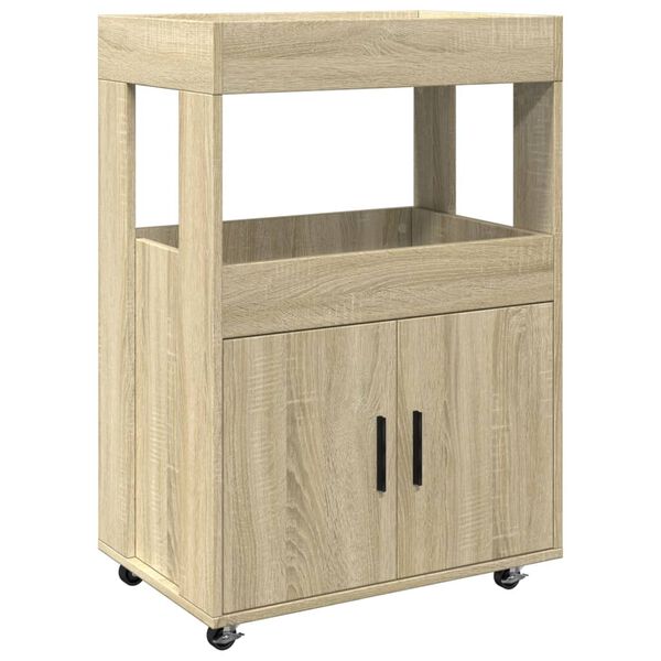 vidaXL Chariot de bar chêne sonoma 60x39,5x89 cm bois d'ingénierie
