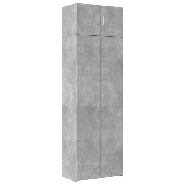 vidaXL Armoire de rangement gris béton 70x42,5x225cm bois d'ingénierie