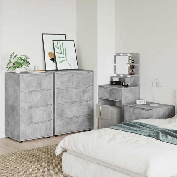 vidaXL Armoires de rangement 2 pcs Gris b&eacute;ton 60 x 48 x 105 cm