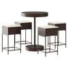 vidaXL Ensemble de bar de jardin avec coussins 5 pcs marron poly rotin