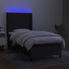 vidaXL Sommier &agrave; lattes de lit matelas et LED Noir 90x200 cm Tissu
