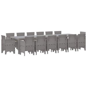 vidaXL Ensemble de salle &agrave; manger pour jardin 15 pcs Gris clair