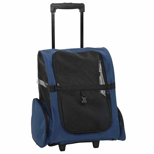 vidaXL Chariot pour animaux de compagnie 3 en 1 Design Bleu 48 x 32 x (57-106) cm Tissu Oxford