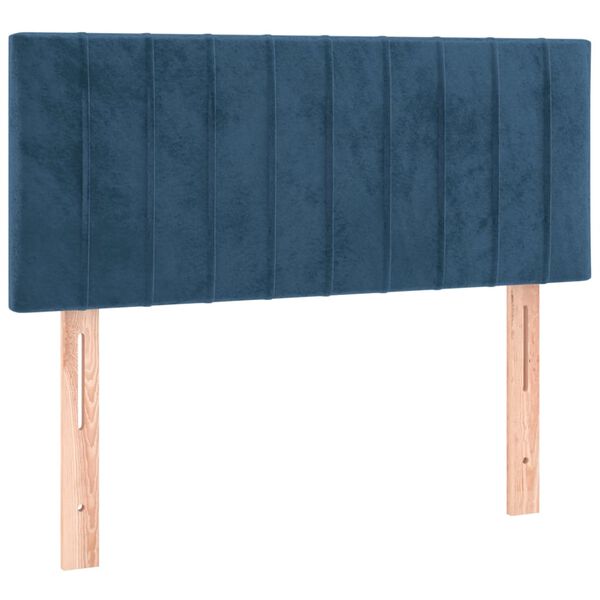 vidaXL T&ecirc;te de lit &agrave; LED Bleu fonc&eacute; 100x5x78/88 cm Velours