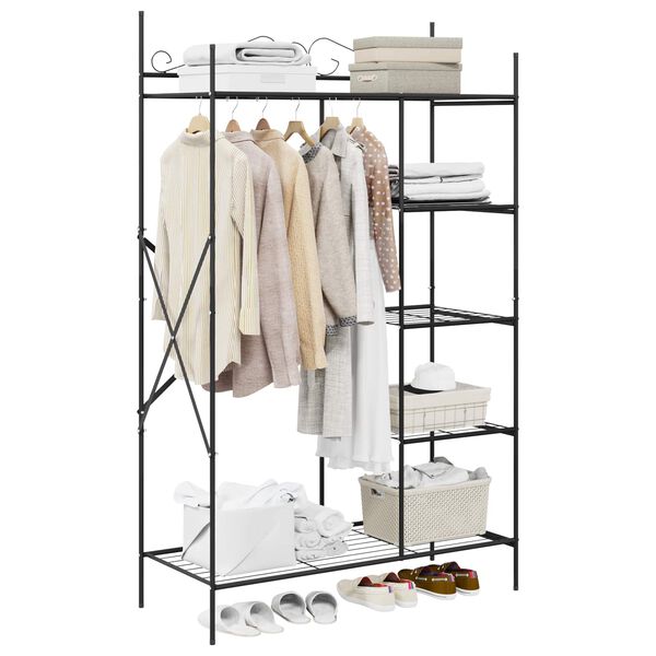 vidaXL Armoire Ouverte avec &eacute;tag&egrave;re Noir 104,5 x 45 x 172 cm Acier
