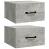 vidaXL Tables de chevet murales 2 pcs Gris b&eacute;ton 35x35x20 cm