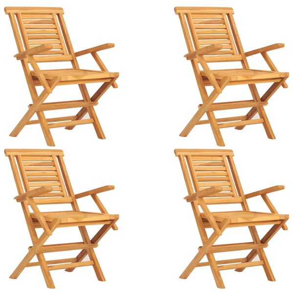 vidaXL Ensemble &agrave; manger de jardin 5 pcs Bois de teck massif