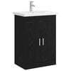 vidaXL Ensemble de mobilier de salle de bain Ch&ecirc;ne noir