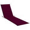 vidaXL Chaises longues lot de 2 et coussin rouge bordeaux Teck solide