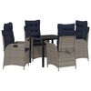 vidaXL Ensemble de salle &agrave; manger pour jardin 5 pc Gris et Noir Rotin