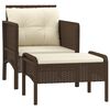 vidaXL Salon de jardin 2 pcs avec coussins Marron R&eacute;sine tress&eacute;e