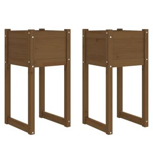 vidaXL Jardini&egrave;res 2 pcs Marron miel 40x40x81 cm Bois massif de pin