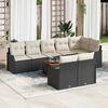vidaXL Ensemble de canap&eacute; de jardin 9 pcs Noir et blanc