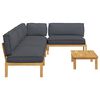 vidaXL Ensemble de Canap&eacute;s Uni 5 pcs Anthracite Bois d'Acacia Massif