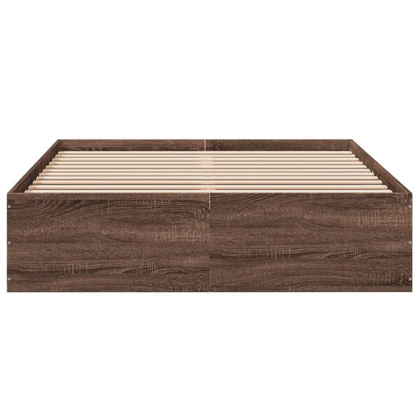 vidaXL Cadre de lit sans matelas ch&ecirc;ne marron 140x200 cm