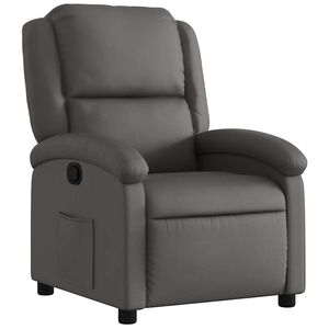 vidaXL Fauteuil inclinable gris cuir v&eacute;ritable