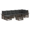 vidaXL Ensemble de canap&eacute; de jardin 8 pc Gris polyrotin