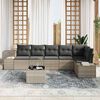 vidaXL Ensemble de canap&eacute; de jardin 7 pcs Gris clair polyrotin
