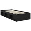 vidaXL Cadre de lit avec stockage Noir 75 x 190 cm Bois de pin massif