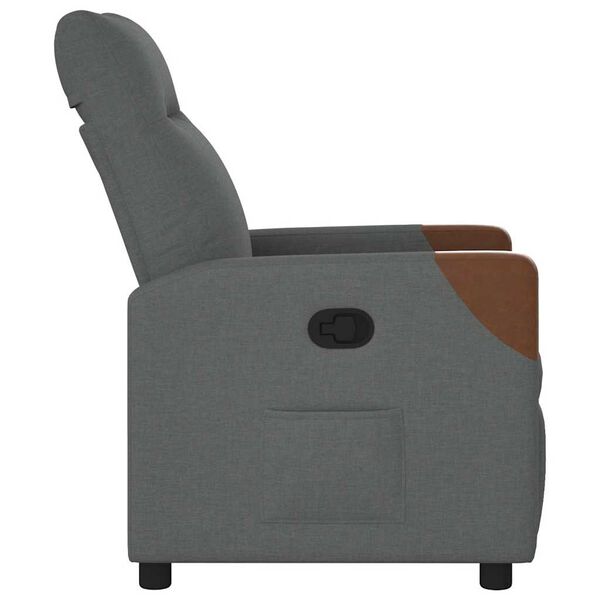 vidaXL Fauteuil inclinable en tissu gris fonc&eacute;