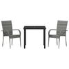 vidaXL Ensemble de salle &agrave; manger pour jardin 3 pcs Gris