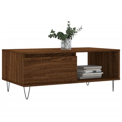 vidaXL Table basse Chêne marron 90x50x36,5 cm Bois d'ingénierie