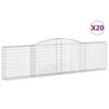 vidaXL Paniers &agrave; gabions arqu&eacute;s 20 pcs 400x30x100/120 cm Fer galvanis&eacute;