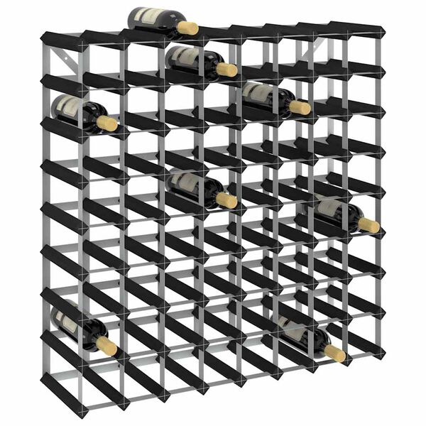 vidaXL Casier &agrave; bouteilles pour 72 bouteilles Noir Bois de pin solide
