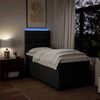 vidaXL Sommier &agrave; lattes de lit avec matelas Noir 90x190 cm Tissu