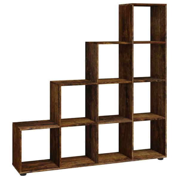 vidaXL Biblioth&egrave;que escalier Ch&ecirc;ne fum&eacute; 142 cm Bois d'ing&eacute;nierie