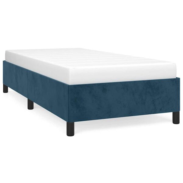 vidaXL Cadre de lit sans matelas bleu fonc&eacute; 100x200 cm velours