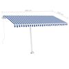vidaXL Auvent manuel r&eacute;tractable sur pied 400x350 cm Bleu/Blanc