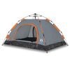 vidaXL Tente de camping 3 personnes gris et orange lib&eacute;ration rapide