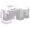vidaXL Ensemble à manger de jardin et coussins 7 pcs gris rotin