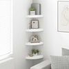 vidaXL &Eacute;tag&egrave;res d'angle flottantes 4 pcs blanc 25x25x3,8 cm MDF