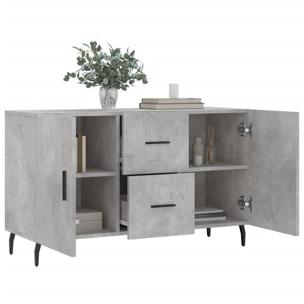vidaXL Buffet gris b&eacute;ton 100x36x60 cm bois d'ing&eacute;nierie