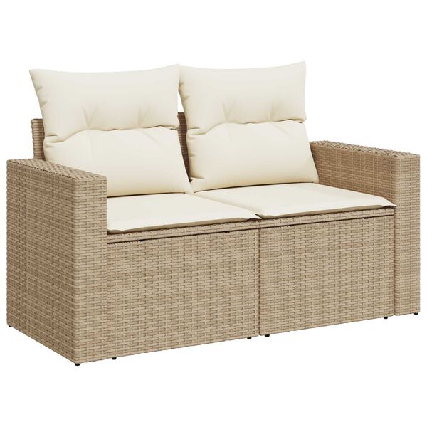 vidaXL Ensemble de canap&eacute; de jardin avec coussin 9 pcs beige et cr&egrave;me