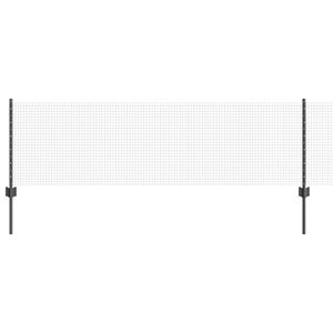 vidaXL Cl&ocirc;ture en fil soud&eacute; avec poteaux 25 x 0,6 m Gris Maille