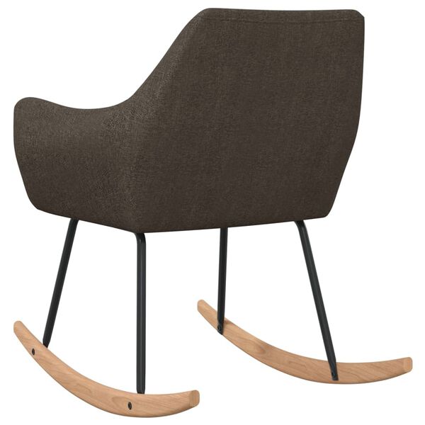vidaXL Chaise &agrave; bascule Marron fonc&eacute; Tissu