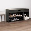 vidaXL Banc &agrave; chaussures et coussin Gris 104x30x49cm Bois d'ing&eacute;nierie