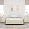 vidaXL Lit &agrave; ressorts avec matelas Cr&egrave;me 160 x 200 cm tissu