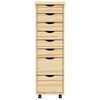 vidaXL Cabinet Roulant avec Tiroirs avec roue MOSS Vernis transparent