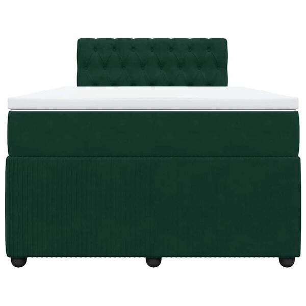 vidaXL Sommier &agrave; lattes de lit et matelas Vert fonc&eacute; 120x200cm Velours