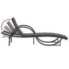 vidaXL Chaises longues lot de 2 avec table gris r&eacute;sine tress&eacute;e