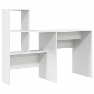 vidaXL Bureau Blanc 131,5 x 50 x 106,5 cm Bois d'ing&eacute;nierie