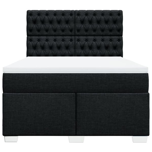vidaXL Sommier &agrave; lattes de lit avec matelas Noir 160x200 cm Tissu