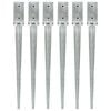 vidaXL Piquets au sol 6 pcs Argent&eacute; 7x7x75 cm Acier galvanis&eacute;
