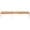 vidaXL Chaise longue avec coussin Bois de teck et acier inoxydable