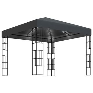 vidaXL Tonnelle avec guirlande lumineuse &agrave; LED 3x3 m Anthracite